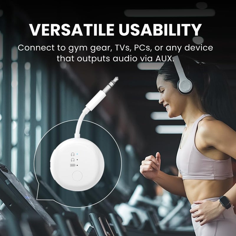 Avantree ساوندجيت R1 – محول بلوتوث للطائرات لمدة 25 ساعة لجميع AirPods (Pro/Max) مع شريحة كوالكوم و aptX Adaptive، ناقل صوت لاسلكي للسفر بالطائرة، يعمل مع سماعات Bose وغيرها - Image 5